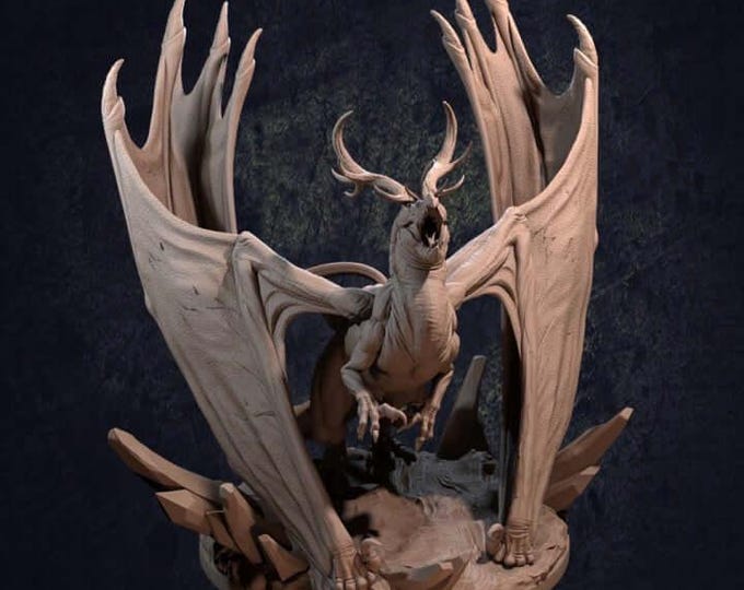 Ice Tyrant Dragon 3D Miniature | Dragon Trappers Lodge Frost Boss | 32mm Resin DnD Tabletop RPG