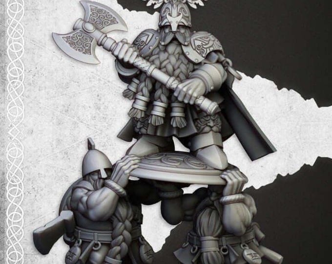 King Ulric Sons of Ymir 3D Miniature | Highlands Miniatures | 32mm Resin DnD Tabletop RPG