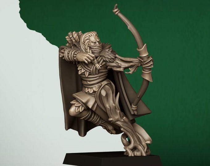 Feral Scouts Miniatures | Feral Elf Skirmishers Forest Sentinels 28mm 32mm 3D Printed DnD RPG Wargaming | Highlands Miniatures