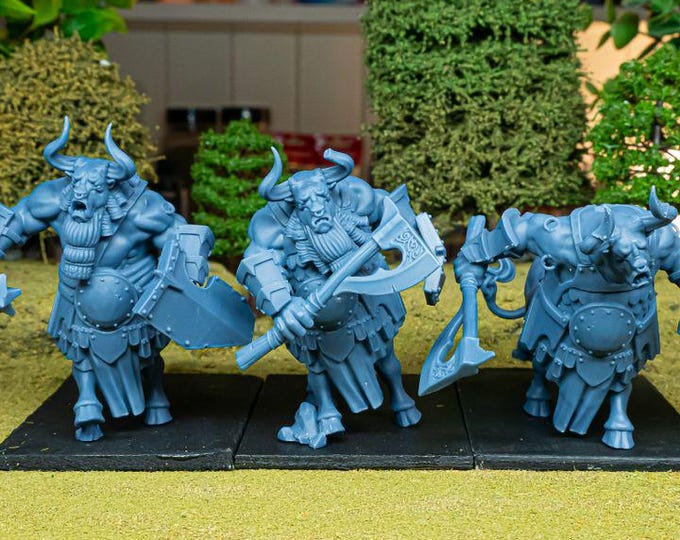 Marduk Minotaurs Miniatures | Cult of Marduk Monstrous Infantry Unit 28mm 32mm 3D Printed DnD RPG Wargaming | Highlands Miniatures