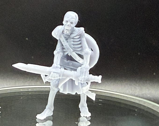 Skeleton Warrior Miniature 28mm 32mm | Undead Horde 3D Printed DnD RPG | Dark Fantasy Wargame Unit | Necromancer Army | Dungeon Master Gift