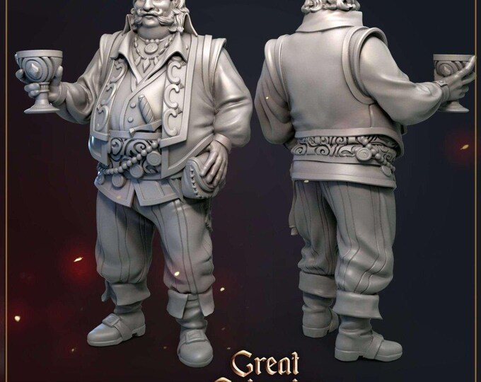 Baron 3D Miniature | Grim Chronicles Great Grimoire | 32mm Resin DnD Dark Fantasy Tabletop RPG
