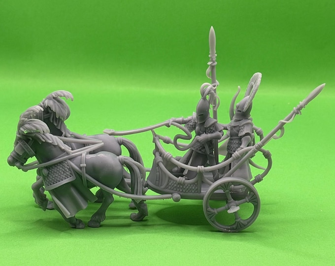 Elf Chariot Miniature 28mm 32mm | Fantasy Army Wargame Figure | 3D Printed DnD RPG Mini | Elven Cavalry TTRPG | Dungeon Master Gift