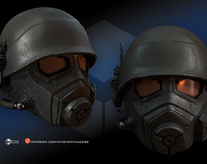 Mystery Makers NCR Ranger Cosplay Helmet Prop | 3D Printed FDM | Post-Apocalyptic LARP Armor