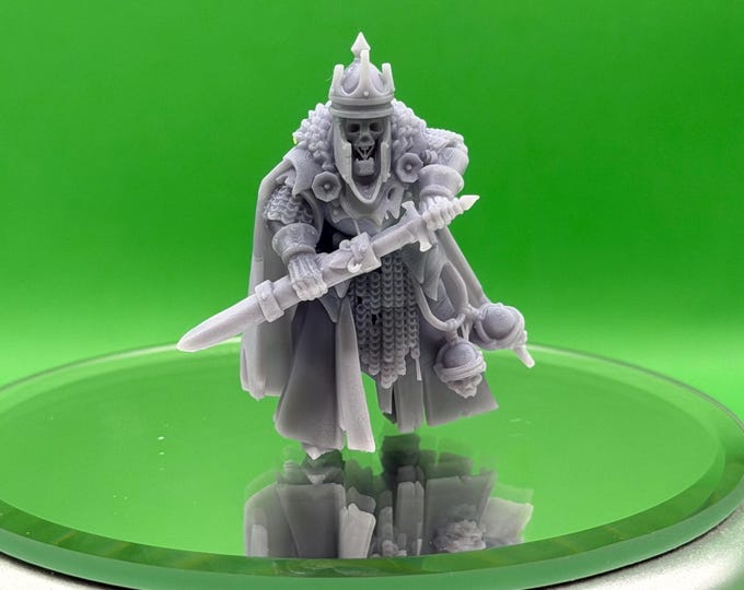 Skeletal Lord Miniature | 32mm Undead Commander 3D Printed RPG Figure