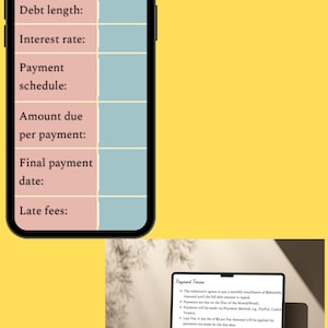 Findom Debt Contract (Comes with table to add finances)