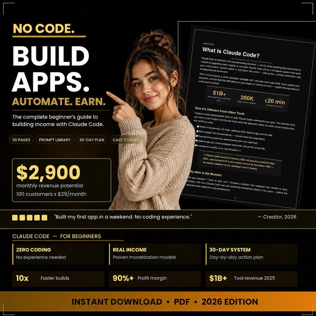 Claude Code for Beginners 2026 | 30 Page Ebook - Etsy