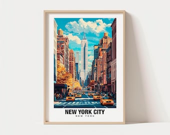 New York City Travel Print, New York City - United States Travel Gift, Printable City Poster, Digital Download, Wedding Gift