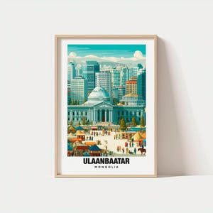 Ulaanbaatar City Print, Ulaanbaatar Travel Poster, Mongolia Travel Gift, Ulaanbaatar Digital Download, Mongolia Poster, Ulaanbaatar Gift