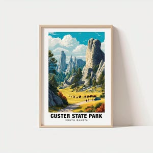 Custer State Park Druck - South Dakota Poster, Malerische Ansichten, Reise Kunst, Wildtier Charme, Bergkulisse, Wald Schönheit, Outdoor Escape