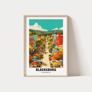 Blacksburg Print - USA Poster, Blacksburg Views, Blacksburg Art, Town Charm, Mountain Scene, Urban Beauty, Local Heritage, Virginia Travel
