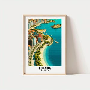 Luanda City Art Print, Coastal Views, Colorful Skyline (Digital Poster)