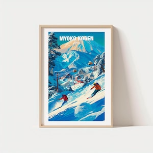 Póster de viaje de Myoko Kogen - Lámina artística de la estación de esquí alpina