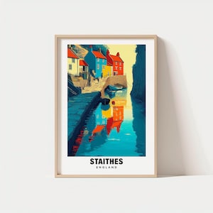 Staithes Print - England Poster, Staithes Views, Staithes Art, England Charm, Staithes Beauty, Historic Staithes, Scenic England, UK print