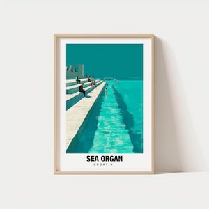 シーオルガン旅行プリントウォールアート、ザダル - クロアチアシティプリント、シーオルガン旅行ギフト、シーオルガンポスター、デジタルダウンロード、旅行ギフトプリント