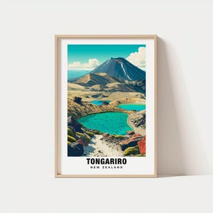 Tongariro Print – New Zealand Poster, Travel Art, Volcanic Scene, Mountain Views, Nature Escape, Scenic Landscape, Alpine Charm,North Island