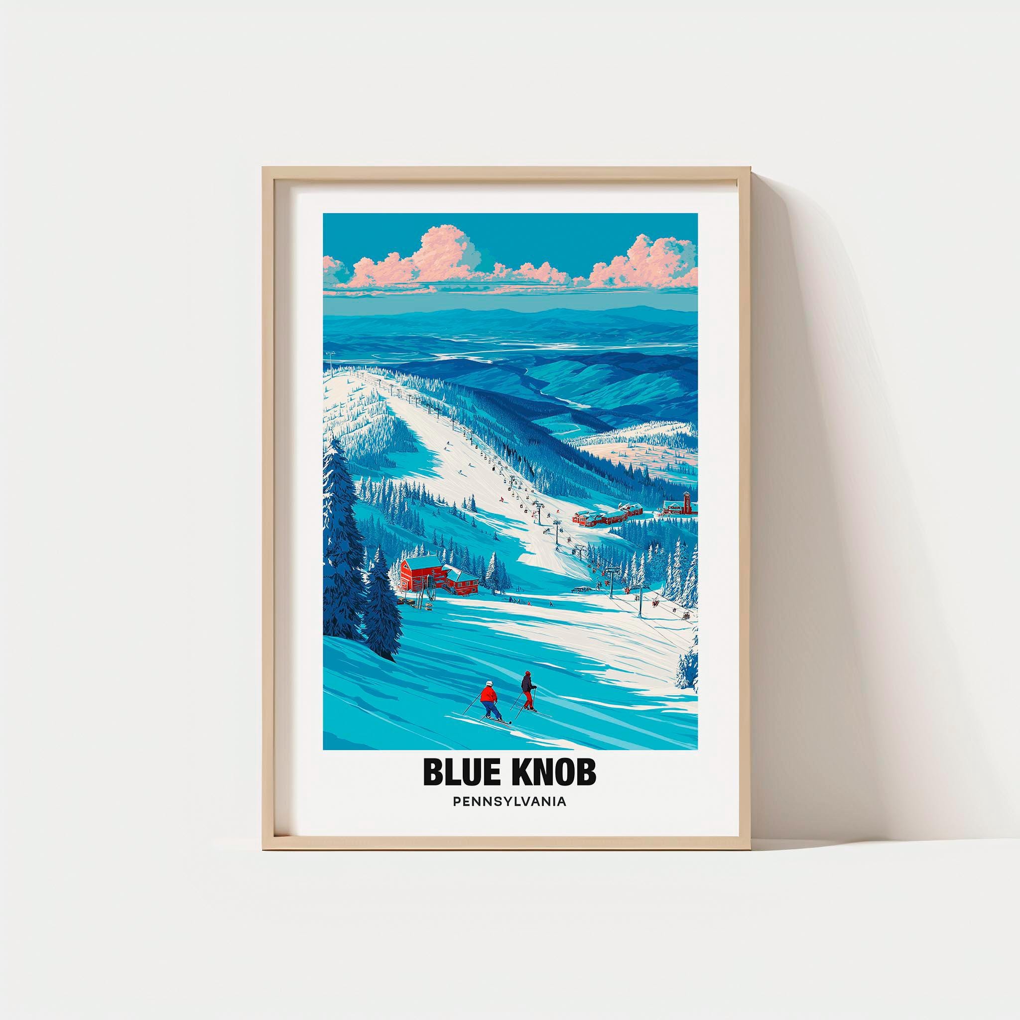 Blue Knob Ski Resort Poster: Pennsylvania Mountain Art (vintage