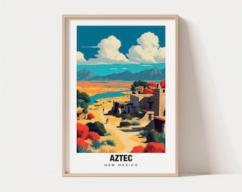 Impressão artística asteca: Paisagem cênica do Novo México - Download digital