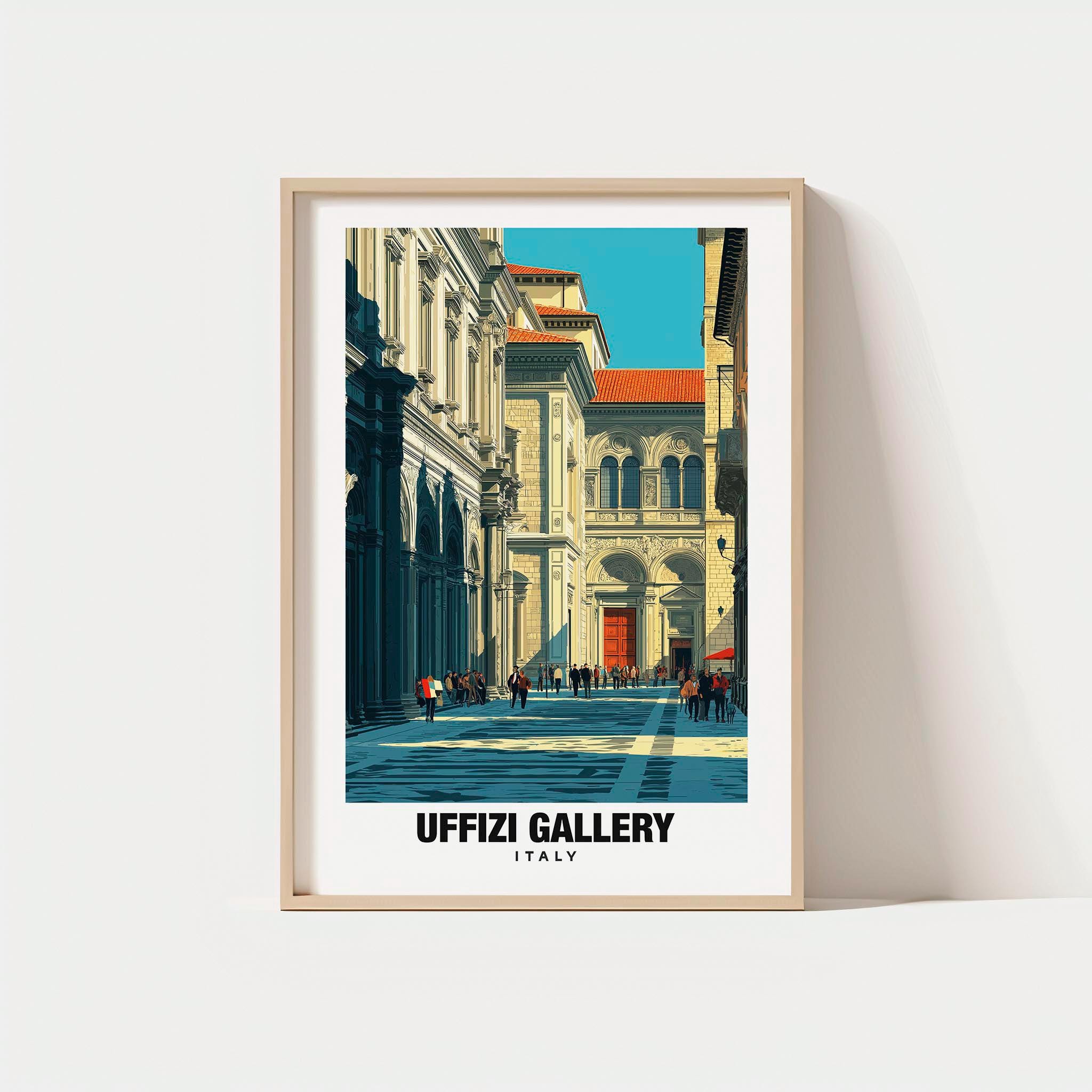 Florence Uffizi Gallery Print, Historic Museum View (digital
