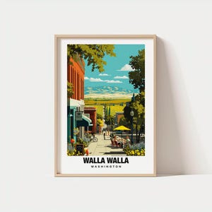 Impresión de Walla Walla - Póster de EE. UU., Vistas de Walla Walla, Arte de Walla Walla, Encanto de la ciudad, Escena de viñedos, Belleza local, Patrimonio cultural, Washington