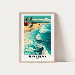 Venice Los Angeles Print - California Poster, Travel Wall Art, Beach Print, USA Poster, Scenic Art, Coastal Decor, Ocean View, Travel Poster
