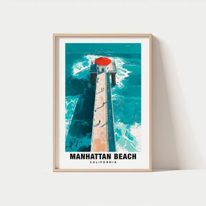 Manhattan Beach Print - California Poster, Manhattan Beach Views, Beach Art, California Charm, Manhattan Beach Beauty, Coastal Heritage