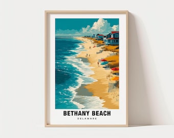 Bethany Beach Print, Bethany Beach Travel Poster, Delaware Travel Gift, Bethany Beach Digital Download, Delaware Poster, Bethany Beach Gift