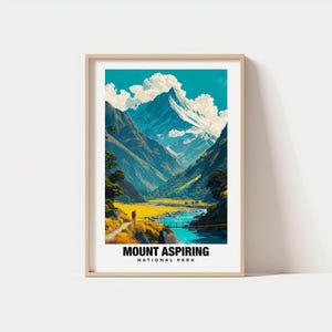 Mount Aspiring National Park, New Zealand Travel Gift -  New Zealand Poster, Digital Download, Birthday Gift, Wedding Gift, National Park