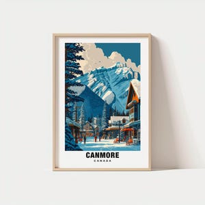 Schilderachtige Canmore-print, uitzicht op de bergen, outdooravontuur (digitale download)