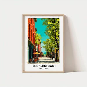 Cooperstown Print - USA Poster, Travel Wall Art, Scenic View, Historic Landmark, Baseball Hall of Fame, Upstate New York, Nature Decor