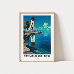 Marblehead Lighthouse Print - Ohio Poster, Marblehead Views, Marblehead Art, Ohio Charm, Marblehead Beauty, Historic Marblehead, Scenic Ohio