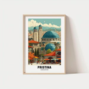 Pristina Poster, Kosova, Korovinz Druck, Pristina Reisegeschenk, Pristina Geschenk, digitaler Download, Hochzeitsgeschenk, Kosovuk Kultur, Pristina Druck