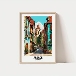 Elsass Stadt Druck, Elsass Reiseplakat, Frankreich Reisegeschenk, Elsass Digitaler Download, Frankreich Plakat, Elsaß Geschenk, französische Kultur Plakat