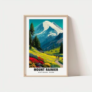 Mount Rainier National Park Print - USA Poster, Mount Rainier Views, Mount Rainier Trails, Mount Rainier Mountains, USA Charm, Mount Rainier