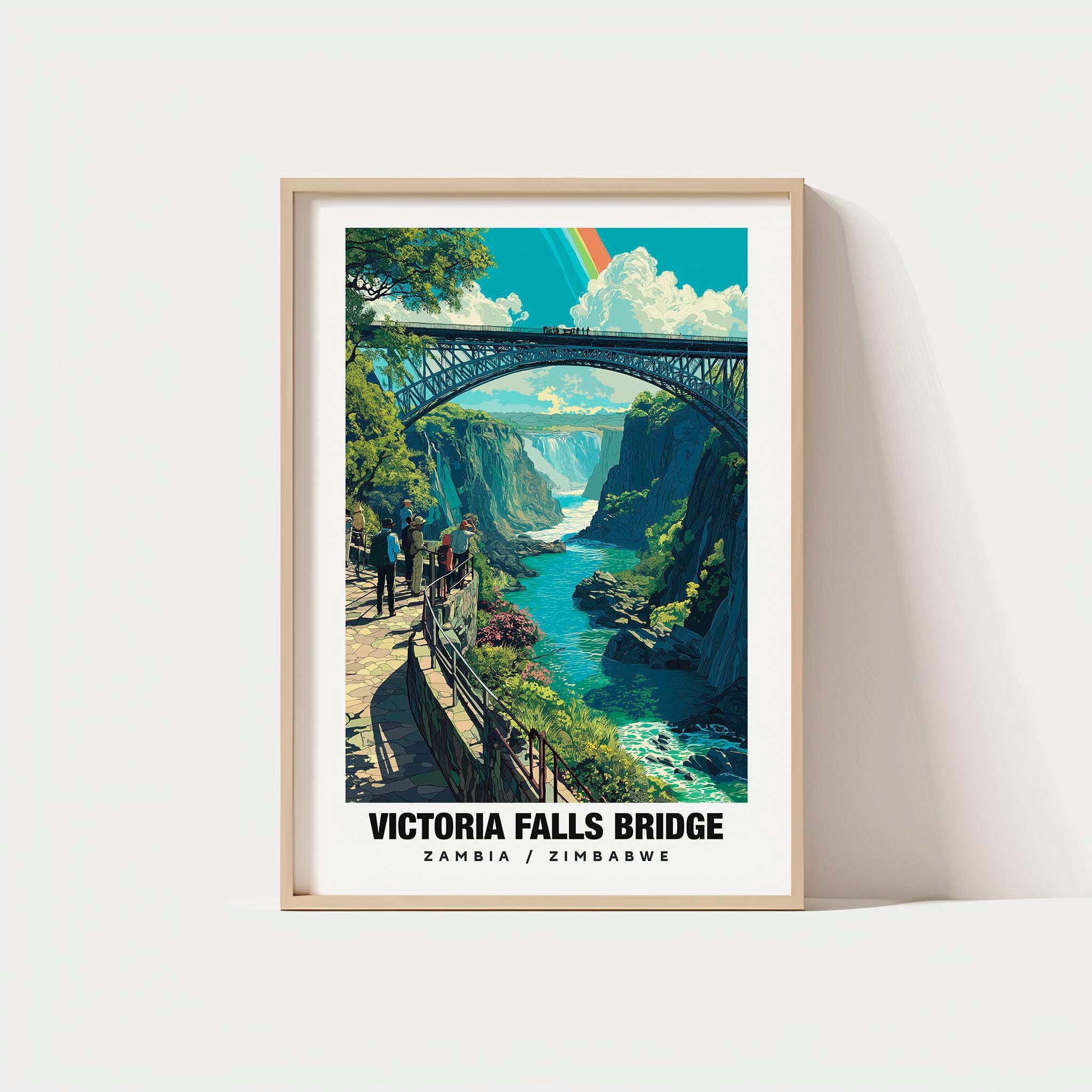 Victoria Falls Bridge Print: Iconic Zambezi River View - Digital
