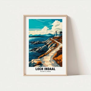 Loch Indaal Print - Schottland Poster, Reisekunst, Küstenszene, ruhige Gewässer, Inselansichten, Naturposter, ruhige Landschaft