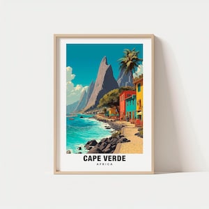 Cape Verde Print – Travel Poster, Island Scene, Coastal Views, Beach Escape, Tropical Charm, Ocean Landscape, Scenic Art, Cultural Poster