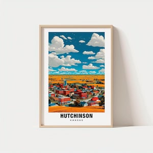 Hutchinson Print – USA Poster, City Views, Scenic Charm, Hutchinson Beauty, Kansas Travel, Urban Scene, Hutchinson Poster, Decor, Art
