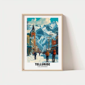 Telluride Travel Print, Telluride Ski Poster, Colorado Ski Poster, Telluride Digital Download, Ski Resort Print, Colorado Culture, USA Print