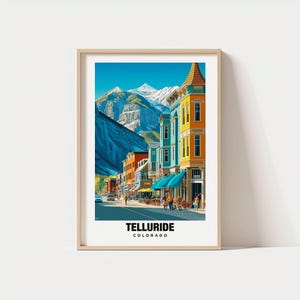 Telluride Travel Print, Telluride Ski Poster, Colorado Ski Poster, Telluride Digital Download, Ski Resort Print, Colorado Culture, USA Print
