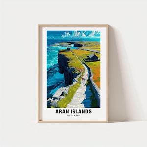 Aran Islands Travel Art: Irish Coastal Scenery (Printable Digital Poster)