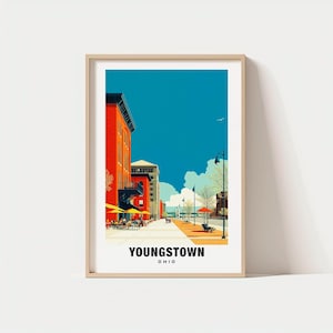 Impressão de Youngstown – pôster dos EUA, vistas da cidade, charme industrial, beleza de Youngstown, cenário, viagens a Youngstown, pôster de Youngstown, decoração