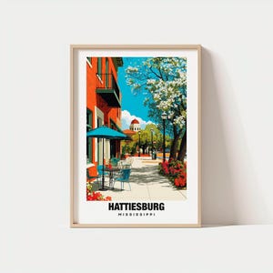 Hattiesburg Print - USA Poster, Hattiesburg Views, Hattiesburg Art, City Charm, Park Scene, Urban Beauty, Local Heritage, Mississippi Travel