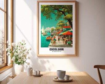 Excelsior Wall Art - Cozy Lakeside Scene From Minnesota - Etsy