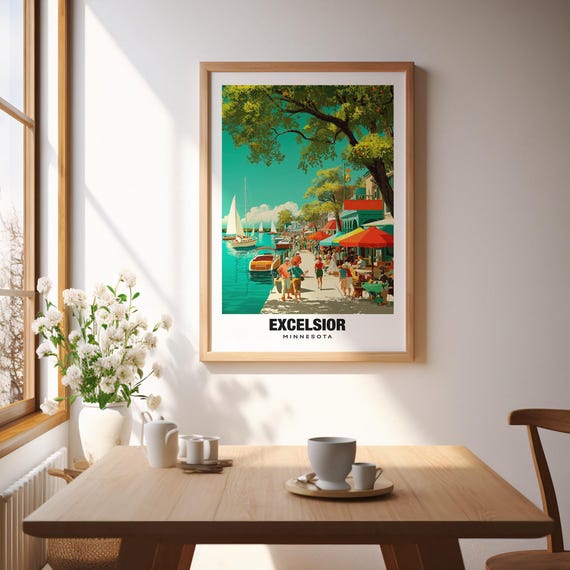 Excelsior Wall Art - Cozy Lakeside Scene From Minnesota - Etsy