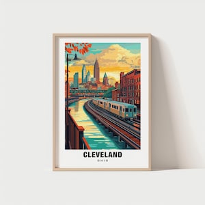 Impresión de viaje de Cleveland, Cleveland - Regalo de viaje a Estados Unidos, Póster imprimible de la ciudad, Descarga digital, Regalo de boda, Regalo de cumpleaños