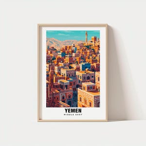 Yemen Print – Travel Poster, Yemen Views, Cultural Art, Historic Sites, Desert Beauty, Ancient Architecture, Scenic Landscapes,Arabian Charm