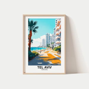 Tel Aviv Travel Print, Tel Aviv - Israel Travel Gift, Printable City Poster, Digital Download, Wedding Gift, Birthday Present, Israeli Print