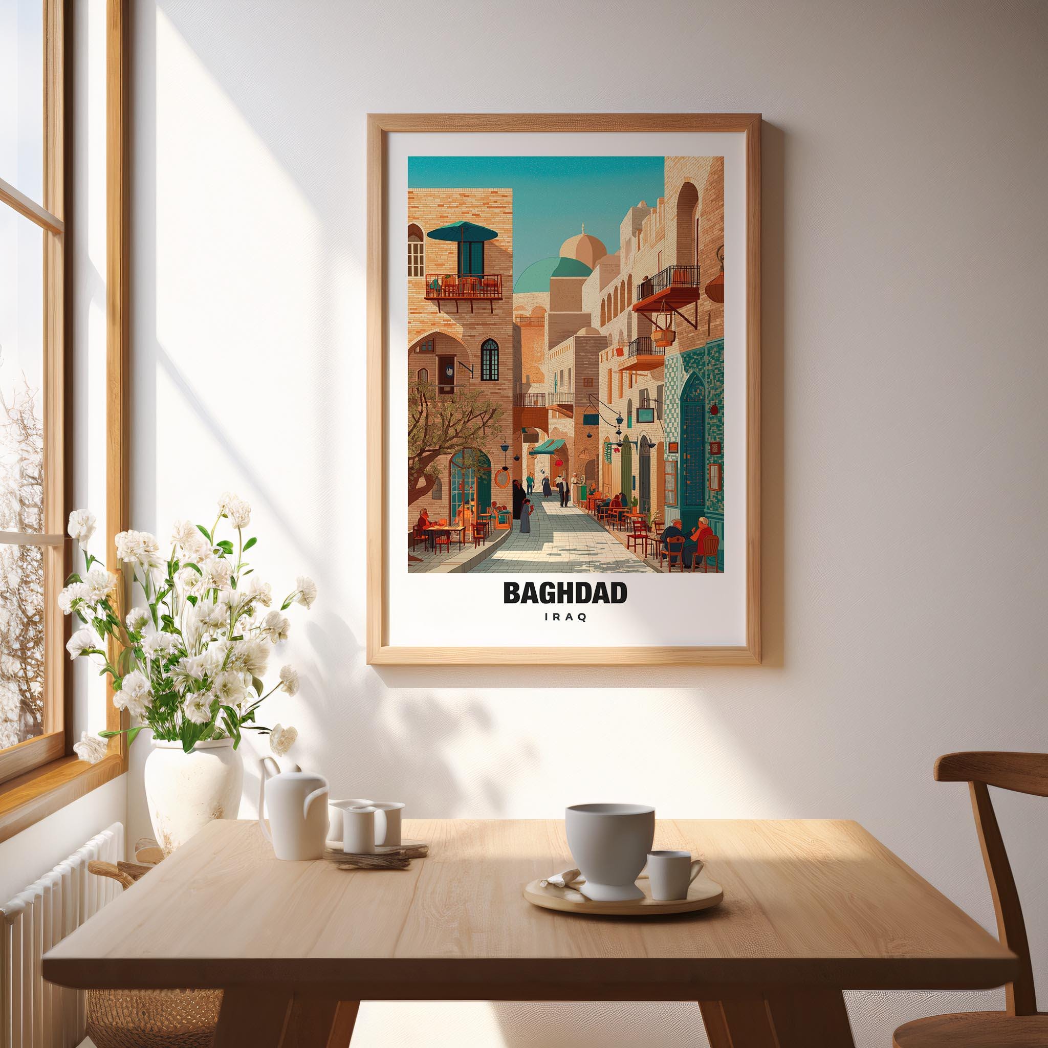 Baghdad Travel Art, Historic Landmarks, Tigris River (printable