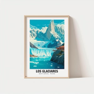 Afdruk nationaal park Los Glaciares: poster gletsjerlandschap Patagonië